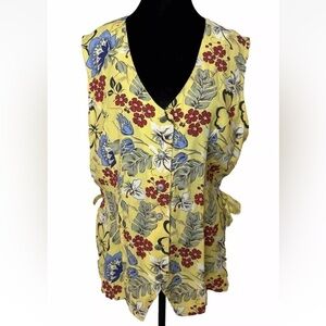Vintage Desert West Sherry Holt Cowgirl Western Shirt Vest XL Horses Yellow EUC